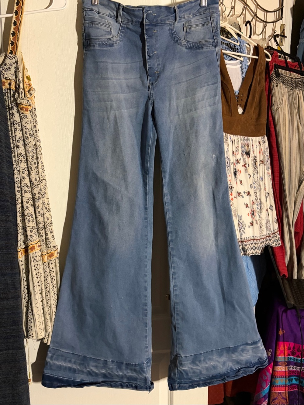 Light Blue Vintage high wasted Bell Bottom Women's Jeans by Tissini